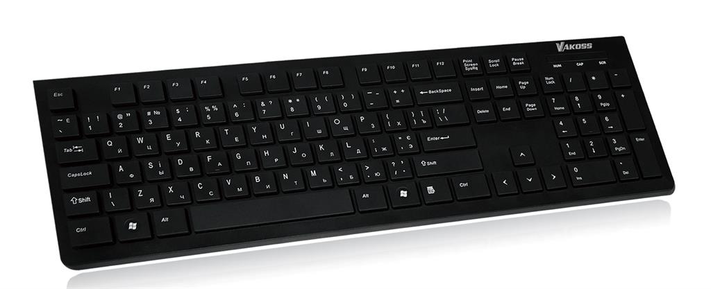 VAKOSS klávesnica počítača slim USB CYRILIKY /RU Layout/ TK-473UK čierna