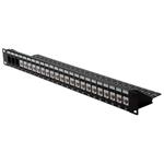 Value 19" Patch panel 24port Keystone, netienený, 1U, čierny 26110357