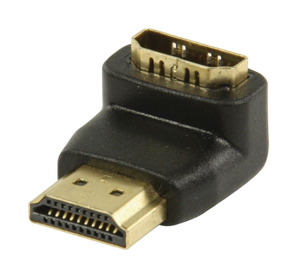 VALUELINE adaptér HDMI™/ konektory 90° úhlový HDMI™ – HDMI™ vstup/ černý VGVP34901B