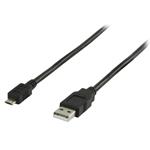 VALUELINE kabel USB 2.0/ zástrčka A - zástrčka micro B/ kulatý/ černý/ 1m