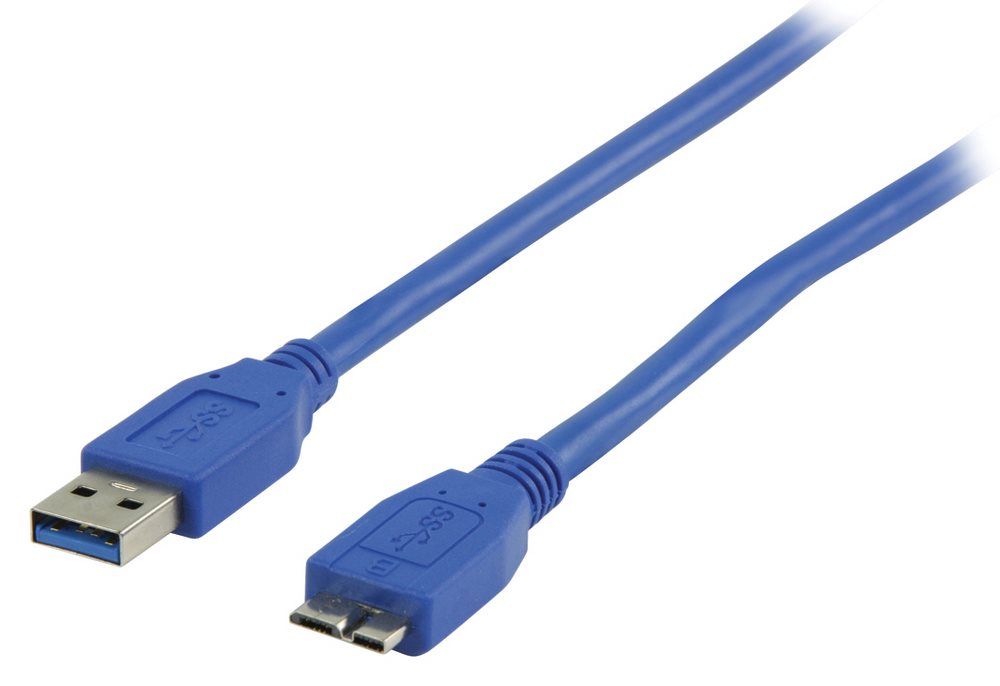 VALUELINE kabel USB 3.0/ zástrčka A - zástrčka micro B/ modrý/ 1m VLCP61500L10
