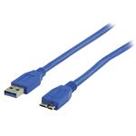 VALUELINE kabel USB 3.0/ zástrčka A - zástrčka micro B/ modrý/ 1m