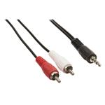 VALUELINE redukční stereo audio kabel s jackem/ zástrčka 3,5 mm - 2x zástrčka RCA/ černý/ 5m