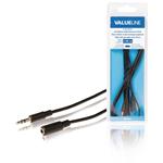 Valueline VLAB22050B20 - Stereo Audio Prodlužovací Kabel 3.5mm zástrčka - 3.5mm zásuvka 2.00 m, černá