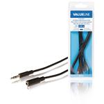 Valueline VLAB22050B20 - Stereo Audio Prodlužovací Kabel 3.5mm zástrčka - 3.5mm zásuvka 2.00 m, černá