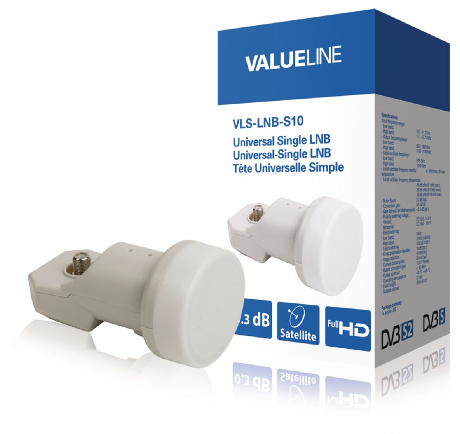 Valueline VLS-LNB-S10 - Univerzální LNB Single 0.3 dB