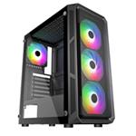 VeinX case HERMES MESH Mid Tower, ATX, 1xUSB 3.0, 2xUSB 2.0, 4x ARGB Fan, ARGB Controller, černá VX-HE19A