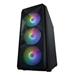 VeinX case ME19A Mid Tower, bez zdroje, 1x USB3.0, 1x USB2.0, 4x 120mm ARGB Fan, 1x ARGB Controller, černá VX-ME19A