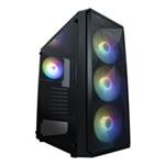 VeinX case ME19A Mid Tower, bez zdroje, 1x USB3.0, 1x USB2.0, 4x 120mm ARGB Fan, 1x ARGB Controller, černá VX-ME19A