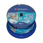 Verbatim 43438, DataLife PLUS, 50-pack, 700 Azo, 52x, 80min., CD-R, 12cm, Inkjet, Wide Printable, c