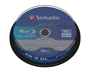 Verbatim BD-R, Dual Layer 50GB, cake box, 43746, 6x, 10-pack, pre archiváciu dát