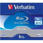 Verbatim BD-R, Dual Layer 50GB, jewel box, 43748, 6x, 5-pack, pre archiváciu dát