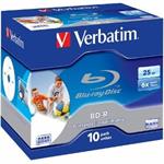 Verbatim BD-R, Single Layer Printable ScratchGuard Plus, 25GB, jewel box, 43713, 6x, 10-pack, pre a
