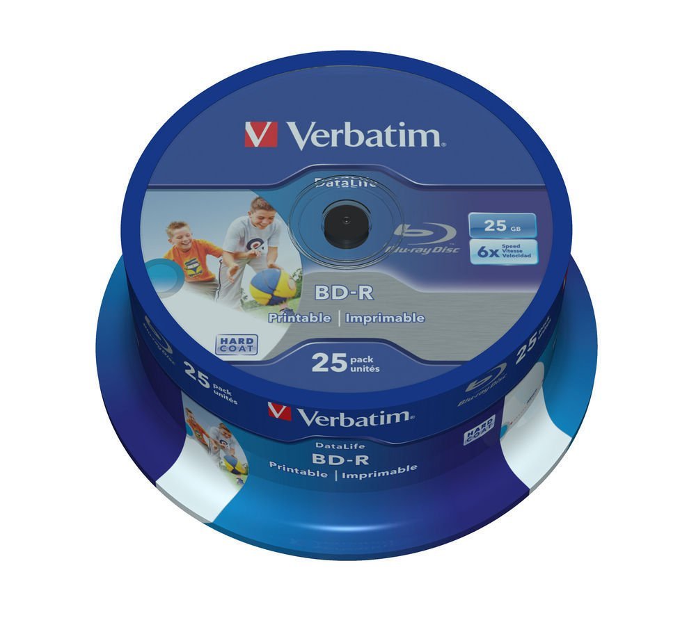 Verbatim BD-R SL, Hard Coat protective layer 25GB, spindle, 43811, 6x, 25-pack, pre archiváciu dát