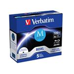 Verbatim Blu-ray M-DISC BD-R [ jewel case 5 | 100GB | 4x | Inkjet Printable ] 43834
