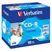 Verbatim CD-R, 43325, DataLife PLUS, 10-pack, 700MB, Super Azo, 52x, 80min., 12cm, Wide Printable,