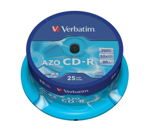 Verbatim CD-R, 43352, DataLife PLUS, 25-pack, 700MB, Super Azo, 52x, 80min., 12cm, Crystal, bez mož
