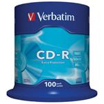 Verbatim CD-R, 43411, DataLife, 100-pack, 700MB, Extra Protection, 52x, 80min., 12cm, bez možnosti