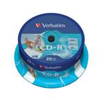 Verbatim CD-R, 43439, DataLife PLUS, 25-pack, 700MB, Super Azo, 52x, 80min., 12cm, Printable, cake