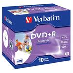 Verbatim DVD+R, 43508, DataLife PLUS, 10-pack, 4.7GB, 16x, 12cm, General, Advanced Azo+, jewel box,