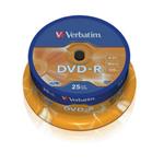 Verbatim DVD-R, 43522, DataLife PLUS, 25-pack, 4.7GB, 16x, 12cm, General, Advanced Azo+, cake box,