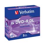 Verbatim DVD+R, 43541, DataLife PLUS, 5-pack, 8.5GB, 8x, 12cm, General, Double Layer, jewel box, Sc