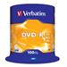 Verbatim DVD-R, 43549, DataLife PLUS, 100-pack, 4.7GB, 16x, 12cm, General, Advanced Azo+, cake box,