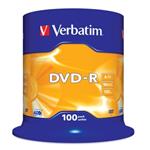 Verbatim DVD-R, 43549, DataLife PLUS, 100-pack, 4.7GB, 16x, 12cm, General, Advanced Azo+, cake box,