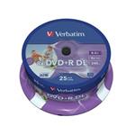 Verbatim DVD+R, 43667, DataLife PLUS, 25-pack, 8.5GB, 8x, 12cm, General, Double Layer, cake box, Wi