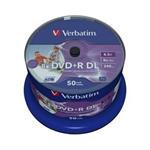 Verbatim DVD+R, 43703, Double Layer, 50-pack, 8.5GB, 8X, 12cm, General, Wide Inkjet Printable, cake