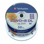 Verbatim DVD+R, 97693, DataLife PLUS, 50-pack, 8.5GB, 8x, 12cm, General, Double Layer, cake box, Wi
