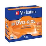 VERBATIM DVD-R DL, 8.5GB, 8x, 5pack, Jewelcase 43596