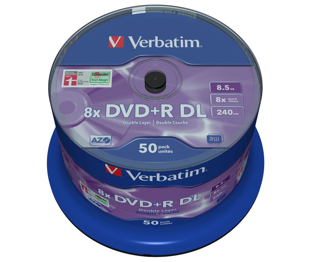 VERBATIM DVD+R DoubleLayer 8,5GB/ 8x/ MATT SILVER/ 50pack/ spindle 43758