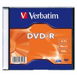 Verbatim DVD-R, Matt Silver, 43547, 4.7GB, 16x, slim box, 1 ks, bez možnosti potlače, 12cm, pre arc