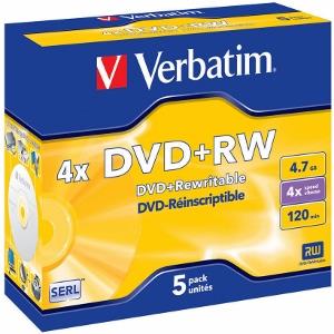 Verbatim DVD+RW, 43229, DataLife PLUS, 5-pack, 4.7GB, 4x, 12cm, General, Standard, bez možnosti pot