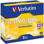 Verbatim DVD+RW, 43229, DataLife PLUS, 5-pack, 4.7GB, 4x, 12cm, General, Standard, bez možnosti pot
