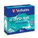 Verbatim DVD-RW, 43285, DataLife PLUS, 5-pack, 4.7GB, 4x, 12cm, General, Serl, jewel box, Scratch R