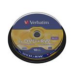Verbatim DVD+RW, 43488, DataLife PLUS, 10-pack, 4.7GB, 2-4x, 12cm, General, Standard, cake box, Scr