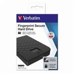 Verbatim externý pevný disk, Fingerprint Secure HDD, 2.5", USB 3.1 Gen (3.0), 1TB, 53650, čier