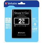 Verbatim externý pevný disk, Store,n,Go, 2.5", USB 3.0, 2TB, 2000GB, 53177, čierny
