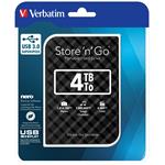 Verbatim externý pevný disk, Store,N,Go, 2,5", USB 3.0, 4TB, 4000GB, 53223, čierna
