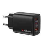 VERBATIM GaN Nabíječka Essentials 65W, 2xUSB-C, 1xUSB-A, černá 32352