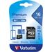 Verbatim Micro Secure Digital Card, 16GB, micro SDHC, 44082, UHS-I U1 (Class 10), s adaptérom