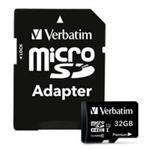 Verbatim Micro Secure Digital Card, 32GB, micro SDHC, 44083, UHS-I U1 (Class 10), s adaptérom