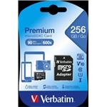 VERBATIM MicroSDXC karta 256GB Premium, U1 + adaptér 44087