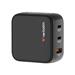 VERBATIM Mini GaN Nabíječka s displejem 100W, 2xUSB-C, 1xUSB-A, černá 30239