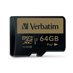 Verbatim pamäťová karta micro SDXC Pro+, 64GB, micro SDXC, 44034, UHS-I U1 (Class 10), s adaptérom