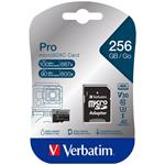 Verbatim Pro microSDXC 256GB V30 U3 023942470458