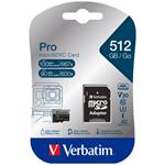 Verbatim Pro microSDXC 512GB V30 U3 023942470465