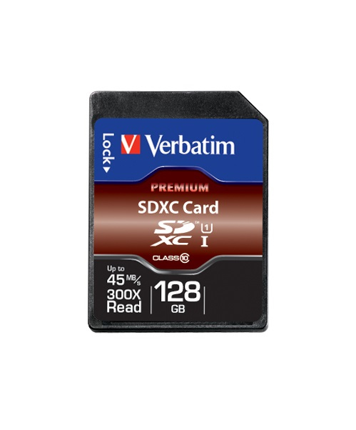 Verbatim Secure Digital Card, 128GB, SDXC, 44025, UHS-I U1 (Class 10)